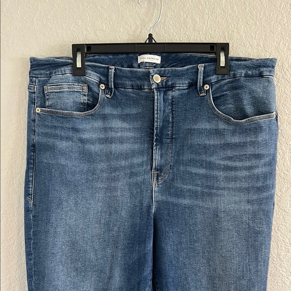 Blue Distressed Good American Women's Jeans - Picture 2 of 7